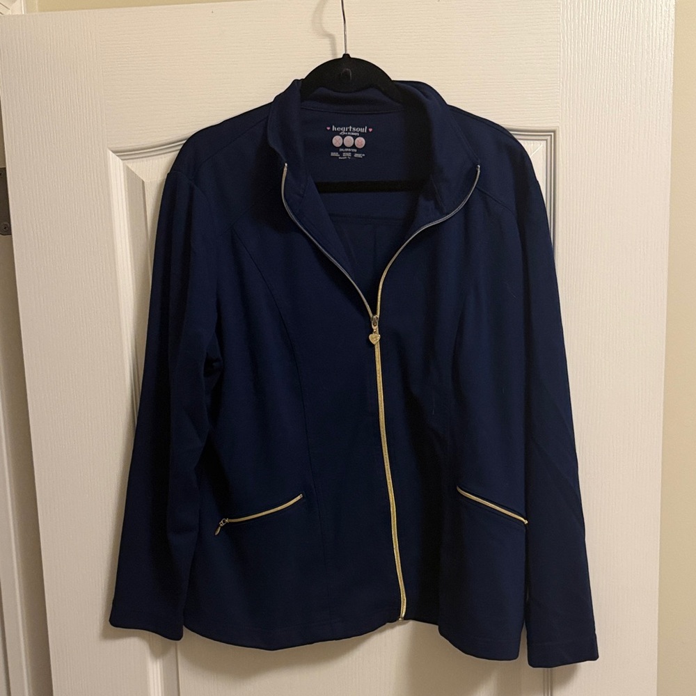 Heart Soul Navy Blue Scrub Jacket